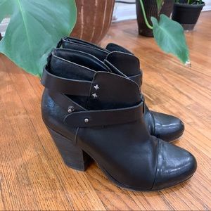 RAG & BONE Harrow Leather Ankle Boots in Black